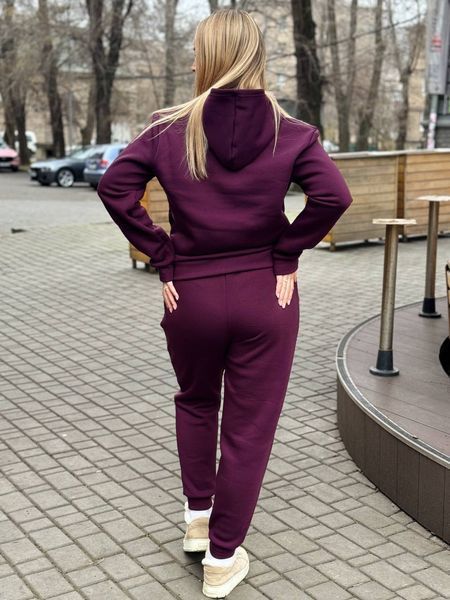 Жіночий спортивний костюм тринитка на флісі, колір марсала, 46 303 фото
